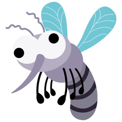 Cute mosquito cartoon. 