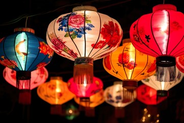  close-up of illuminated chinese lantern