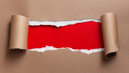 red header in torn paper hole