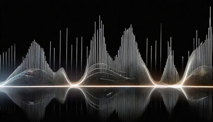 digital sound waves on black background