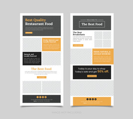 Food and Beverage Email Newsletter Template, Food Promotion Template, Email Marketing Landing page