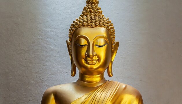 golden buddha statue with closed eyes