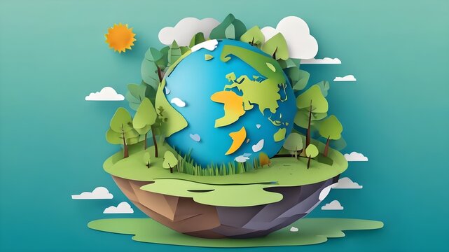 earth in the middle of flower,Earth day concept. Earth day vector illustration for poster, banner, print, web.