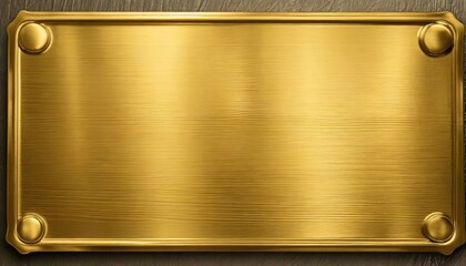 gold metal brushed textured plate or plaque - obrazy, fototapety, plakaty