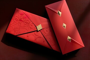beautiful chinese card and enevelop for celebration of festival chinese new year 