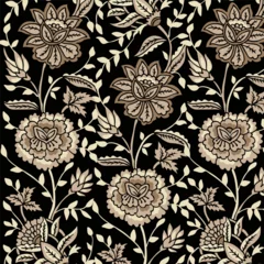Gordijnen Ethnic seamless pattern with Indian floral ornament. Vector © studiogemen