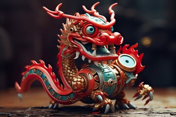 Fototapeta premium chinese dragon toy for kids 