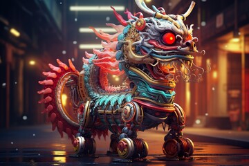 Fototapeta premium chinese dragon toy for kids 