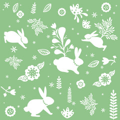 seamless pattern with rabbits