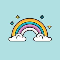 cute rainbow icon vector