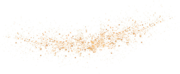 Christmas background. Powder dust light PNG. Magic shining golden dust. Fine, shiny dust bokeh particles fall off lightly. Fantastic shimmer effect. PNG.
