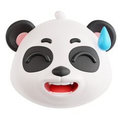 3D Illustration of Cheerful Grinning Panda Emoji © Eklip
