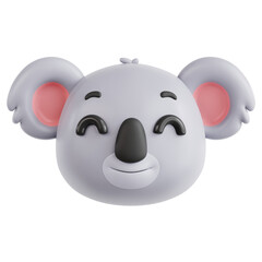 3D Illustration of Content Smiling Koala Emoji © Eklip