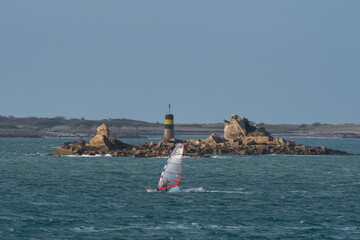 Kite surf sur la côte bretonne - France