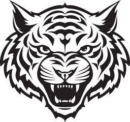 Geometric style Tiger face silhouette vector illustration