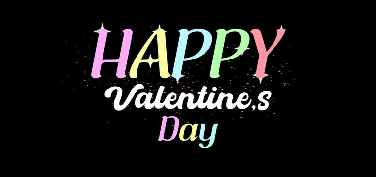  Happy Valentine's Day Stylish Text Design illustration
