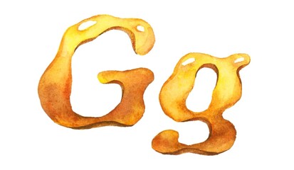 Letter G - colorful watercolor alphabet