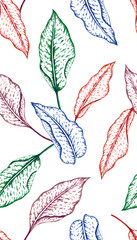 Tropical plant pattern suitable for textile fabrics, clothing, home decoration and more.