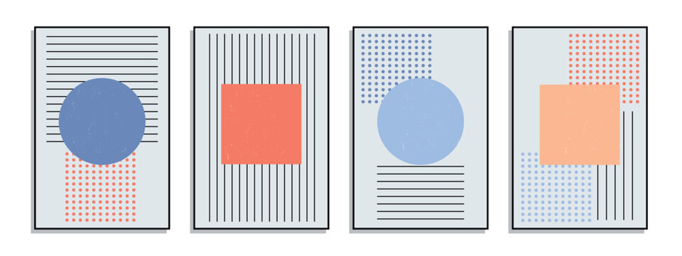 Set of retro posters with abstraction.