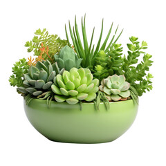 colorful succulent collection plants in transparent PNG format
