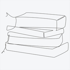 Continuous line hand drawing vector illustration book art