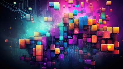 abstract background of Tetris Block Theme