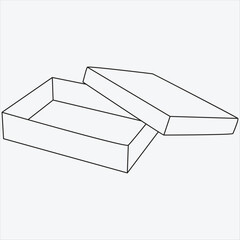 One line hand drawn box outline vector illustration art