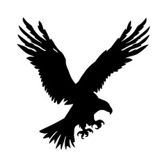 Obraz premium full body eagle vector illustrator, Hawk black icon. Hawk silhouette.