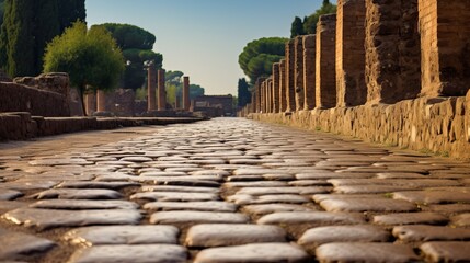 A picture of the street next to the Stage Agora at the Ephesus Ancient City. - obrazy, fototapety, plakaty