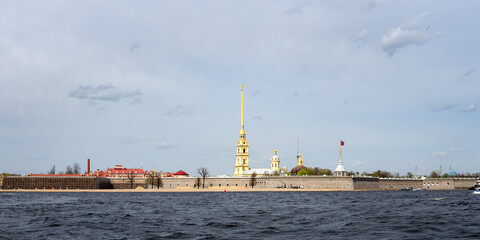 view of the Cathedral of St. Peter and Paul in the Peter and Paul Fortress