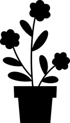Potted flowers silhouette