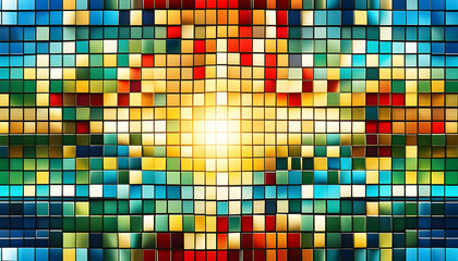 abstract geometric square wall tiles, Moroccan mosaic, background banner texture, seamless pattern,