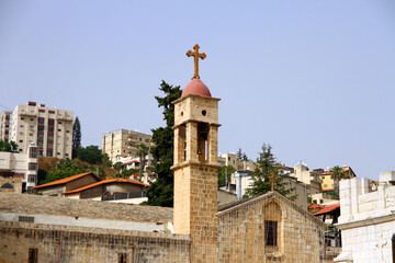 Fototapeta na wymiar Church in Nazareth, Galilee Israel - cross jesus christian
