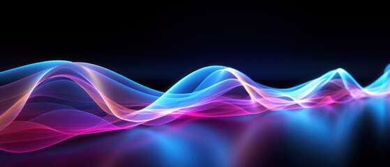Mesmerizing abstract light waves in blue and purple.
