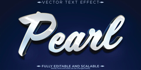 Pearl text effect, editable modern lettering typography font style - obrazy, fototapety, plakaty