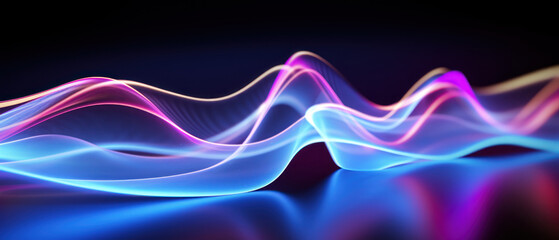 Mesmerizing abstract light waves in blue and purple.