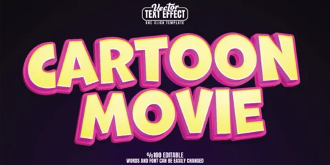 Fotobehang Cartoon movie editable text effect, customizable children and comic 3D font style © LetsSmile