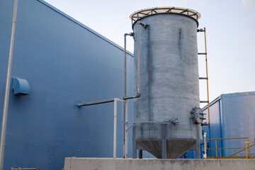 sodium hypochlorite tank on the electro chlorination plant. The photo is suitable to use for...