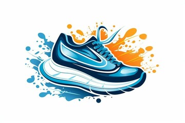 Logo featuring a running shoe illustration. Generative AI