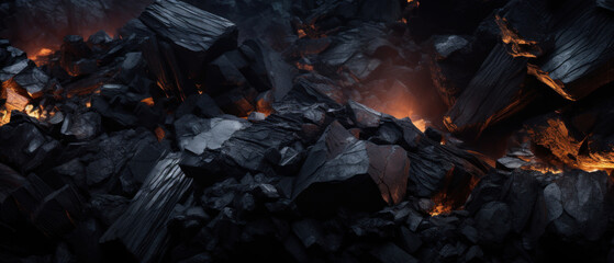 Mesmerizing close-up of coal with dancing flames.