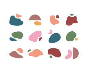 abstract graphic modern boho shape organic liquid vector icon design colors collections element object minimal