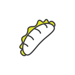 hot dog icon. sign for mobile concept and web design. outline vector icon. symbol, logo illustration. vector graphics.