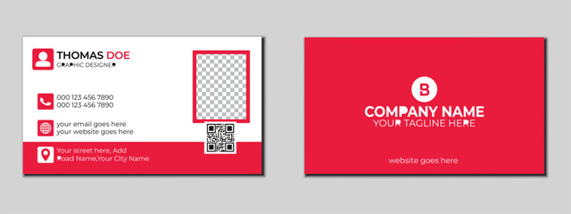 Creative modern double-sided lanscape business card and visiting card tamplate.