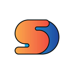 Lettermark SD logo design simple concept monogram concept