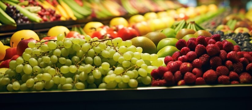 Fruits In a modern fruit and vegetable shop