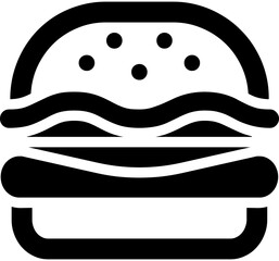 burger logo vector, burger icon vector, black and white burger vector, burger sticker vector, burger emoji vector