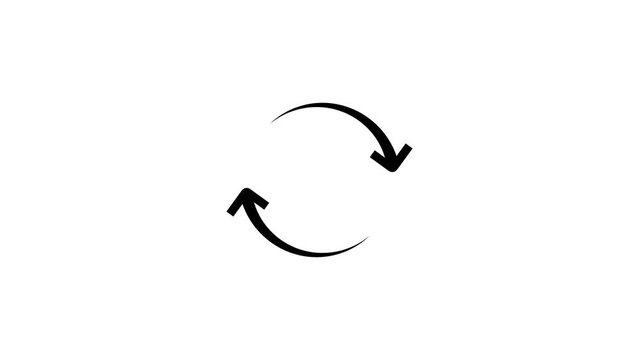 Refresh icon, sync repeat and reload arrow rotation icon symbol. exchange, convert button sign. update icon with Circular arrow . and arrow rotted animation .
