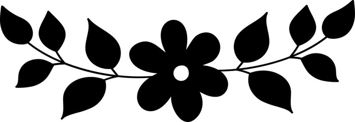 Spring flower garland silhouette