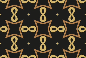 gold pattern on black background.  For interior wallpaper, smart design, fashion print. Business project. 