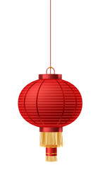 Fototapeta na wymiar Hanging red lantern mockup. Traditional chinese holiday decoration